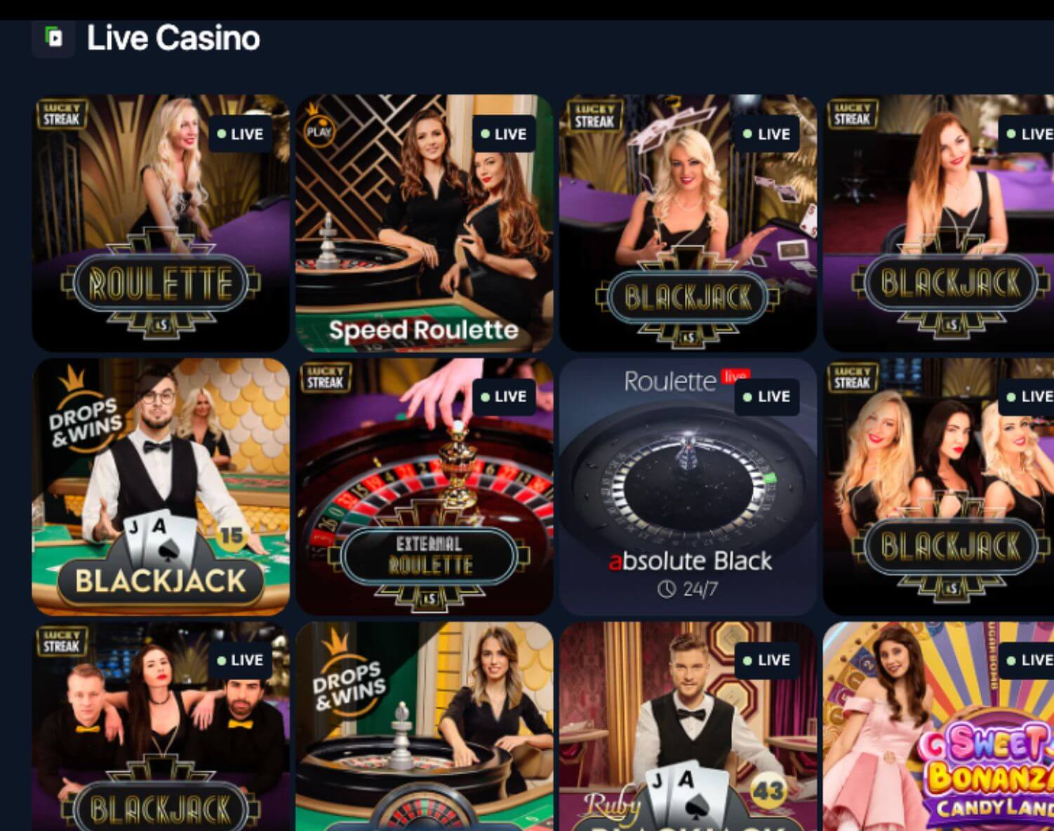 bets live casino